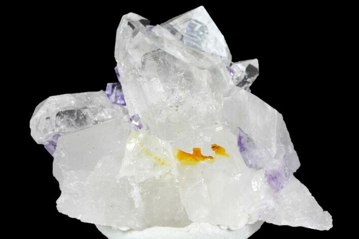 Cubic Purple Fluorite Crystals with Quartz - China #166172